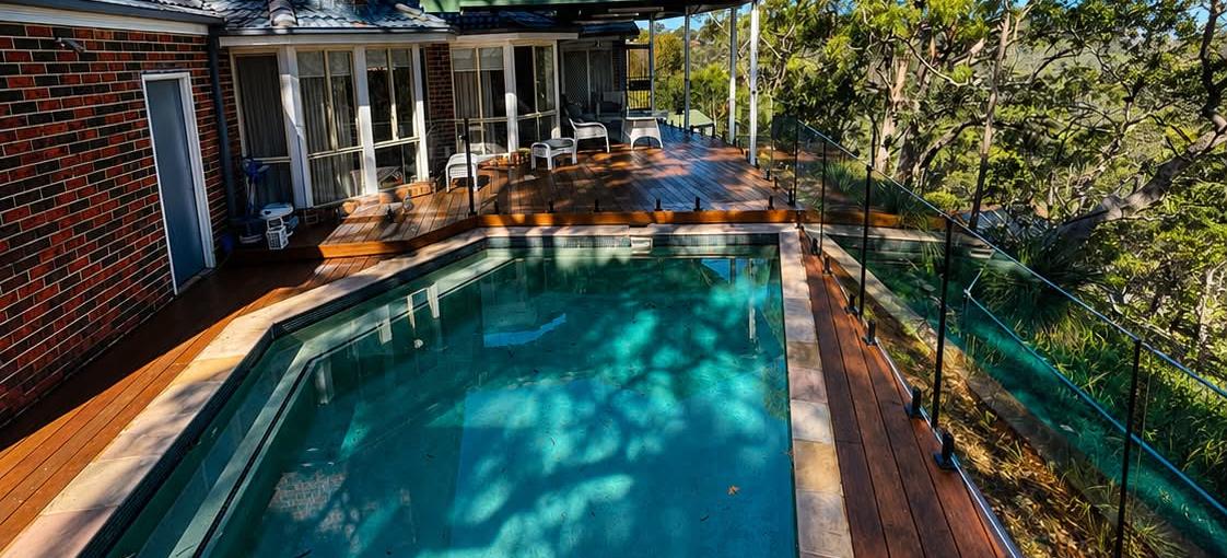 Pool decking top view